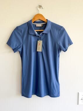 KJUS Signe Short Sleeve Activewear Golf Polo Shirt Blue 36 NWT